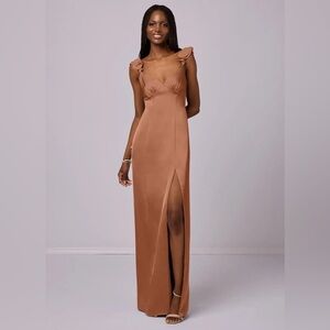 Azazie Barbie dress in Bronzer